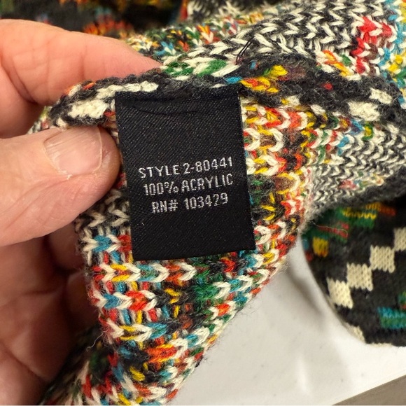 Intro. Aztec Print Cardigan Southwestern Open Front Sweater Women’s Size Medium - Picture 11 of 12